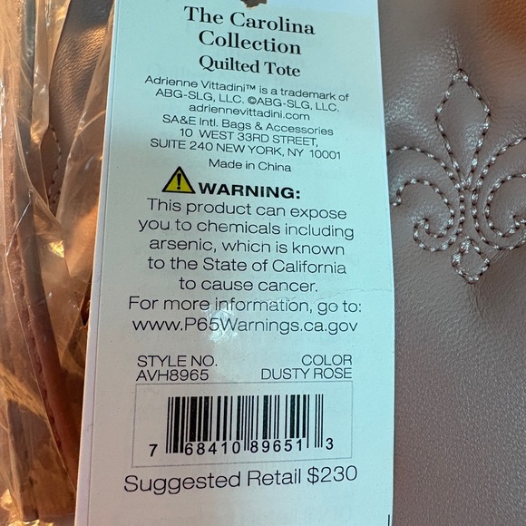 Adrienne Vittadini Carolina Collection Quilted Tote Bag NWT - Picture 6 of 14